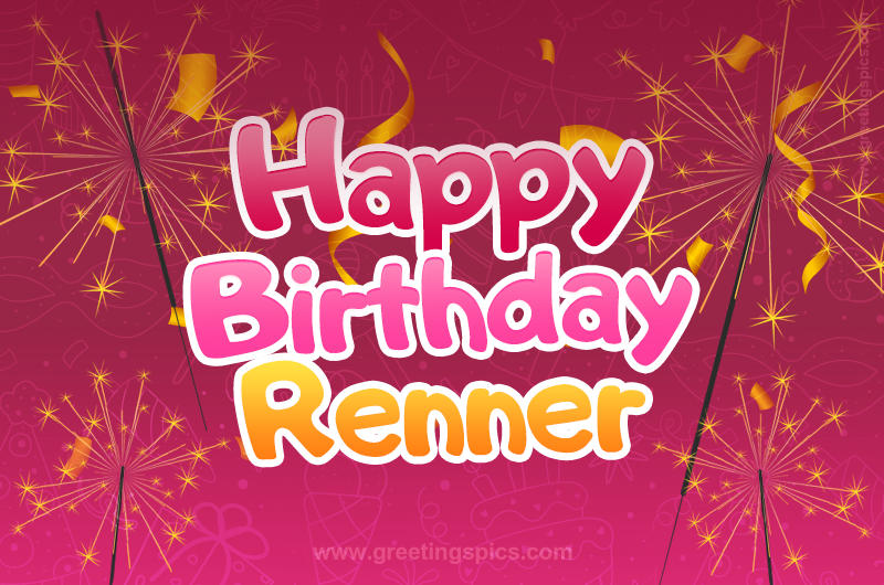 Happy Birthday Renner Image with sparklers