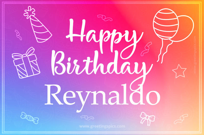 Colorful Happy Birthday Card For Reynaldo