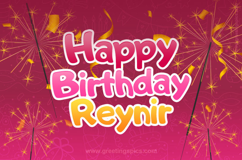 Happy Birthday Reynir Image with sparklers