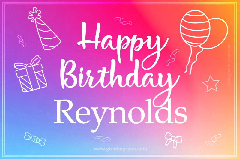 Colorful Happy Birthday Card For Reynolds