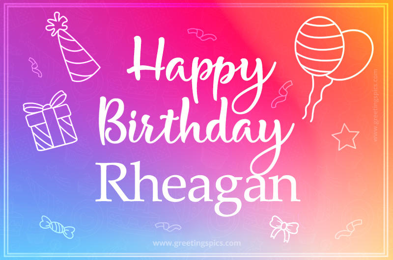 Colorful Happy Birthday Card For Rheagan