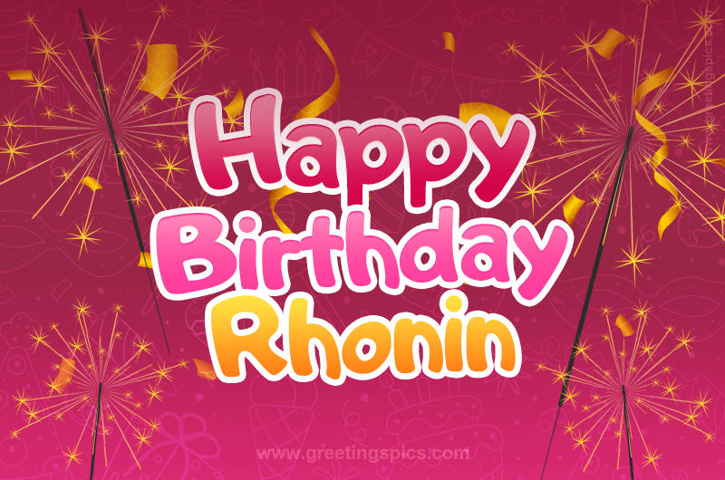 Happy Birthday Rhonin Image with sparklers