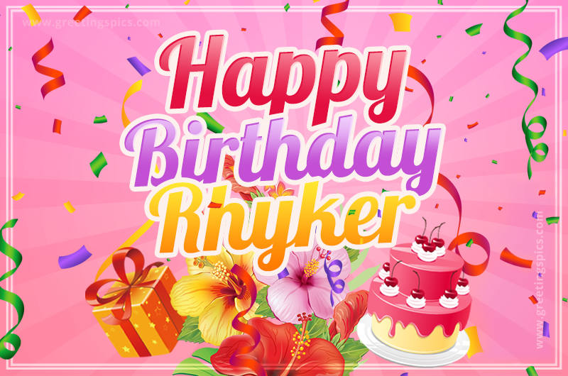 Beautiful Birthday Card for Rhyker with pink background