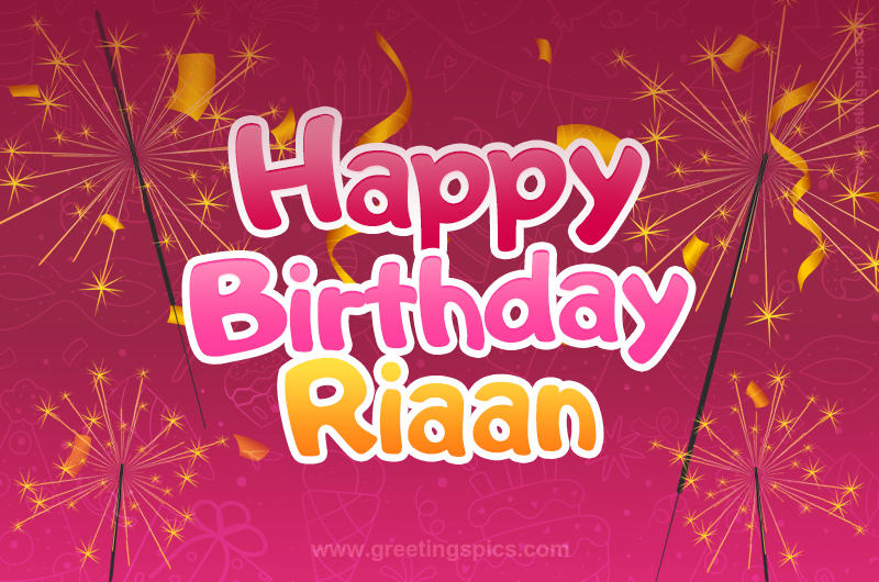 Happy Birthday Riaan Image with sparklers