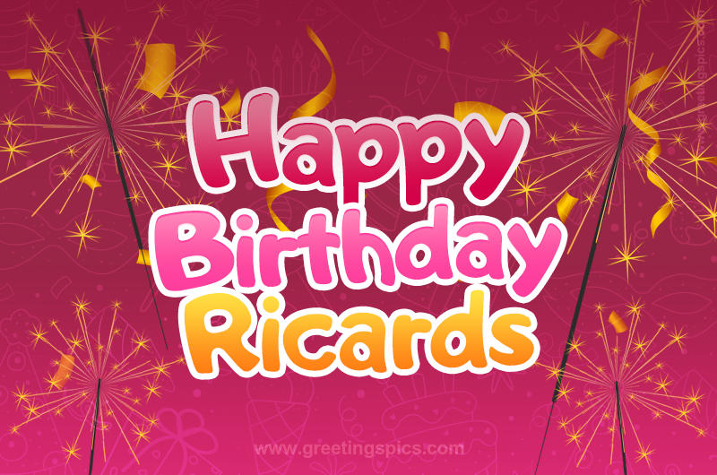 Happy Birthday Ricards Image with sparklers