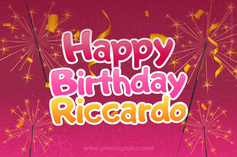 Happy Birthday Riccardo Image with sparklers