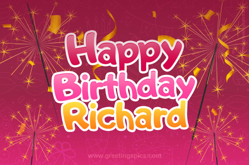 Happy Birthday Richard Image with sparklers