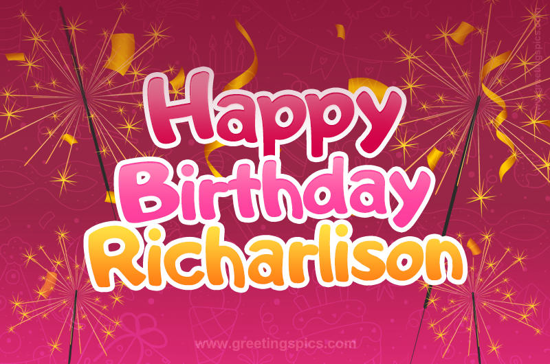 Happy Birthday Richarlison Image with sparklers