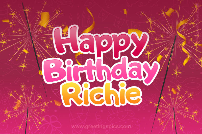 Happy Birthday Richie Image with sparklers