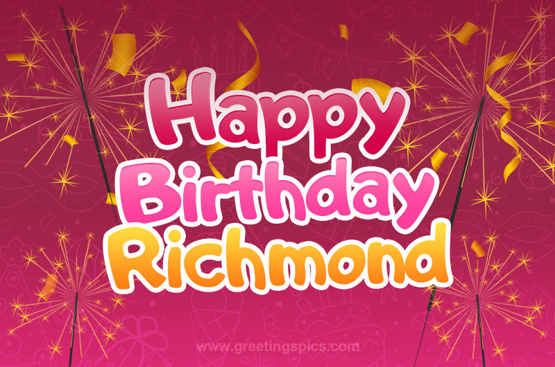 Happy Birthday Richmond Image with sparklers