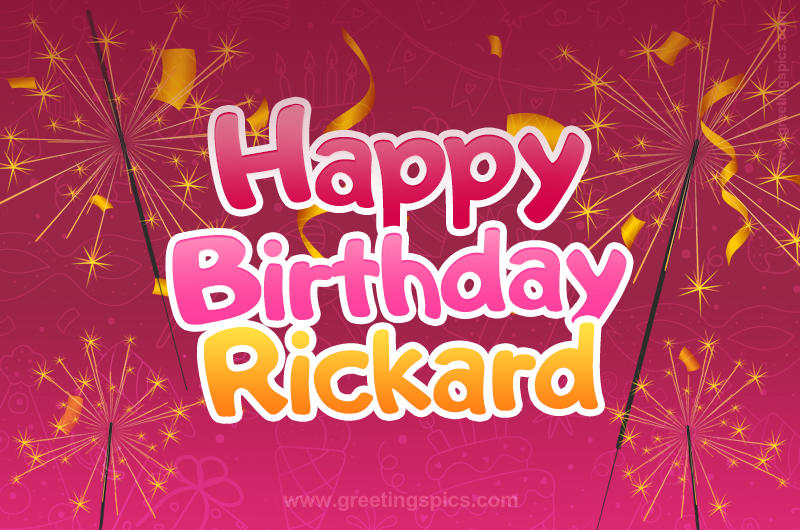 Happy Birthday Rickard Image with sparklers