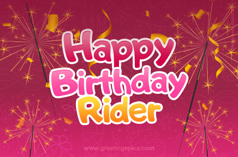 Happy Birthday Rider Image with sparklers