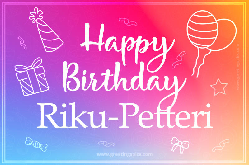 Colorful Happy Birthday Card For Riku-Petteri