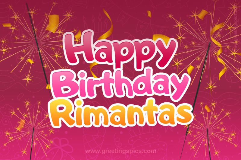 Happy Birthday Rimantas Image with sparklers