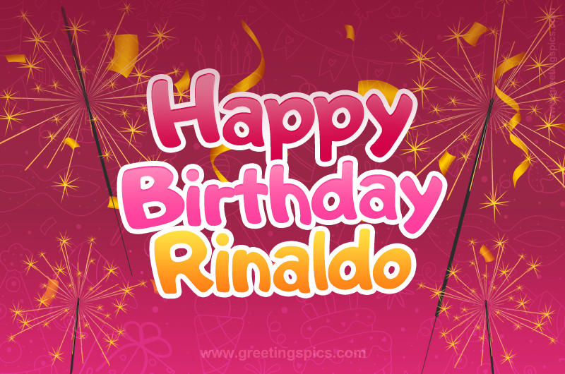 Happy Birthday Rinaldo Image with sparklers