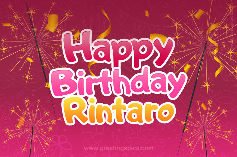 Happy Birthday Rintaro Image with sparklers