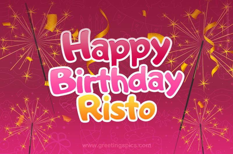 Happy Birthday Risto Image with sparklers