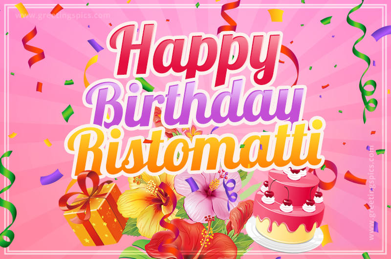 Beautiful Birthday Card for Ristomatti with pink background