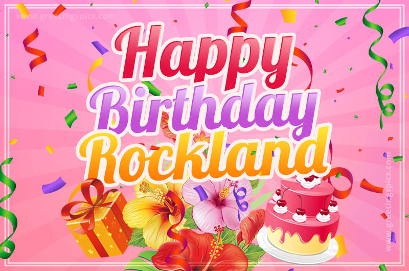 Beautiful Birthday Card for Rockland with pink background