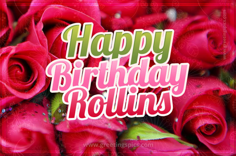 Happy Birthday Rollins beautiful Image with red roses