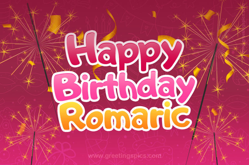 Happy Birthday Romaric Image with sparklers