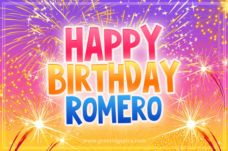 Happy Birthday Romero Picture with fireworks