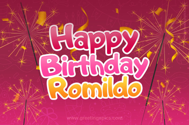 Happy Birthday Romildo Image with sparklers