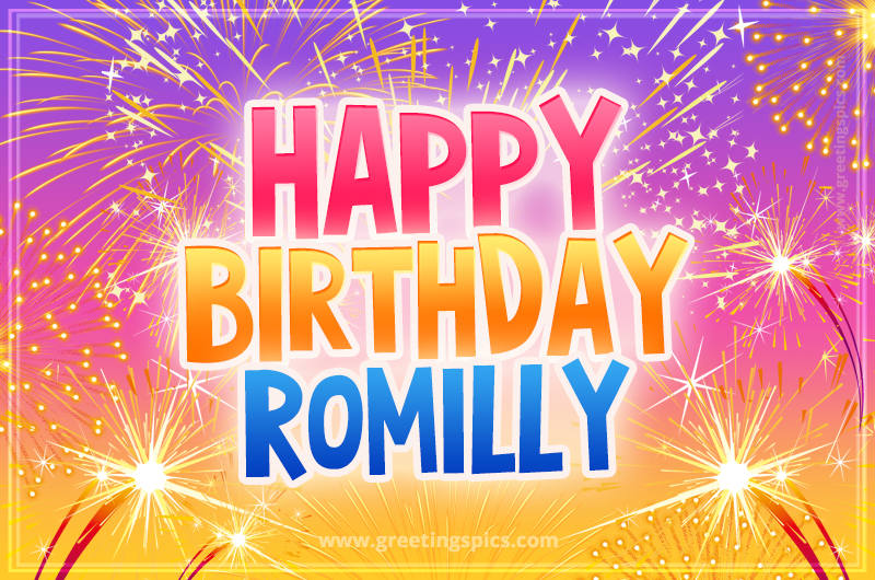 Happy Birthday Romilly Picture with fireworks