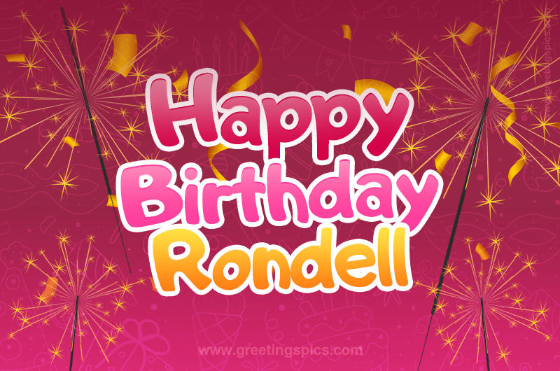 Happy Birthday Rondell Image with sparklers