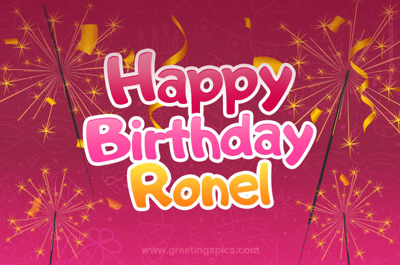 Happy Birthday Ronel Image with sparklers