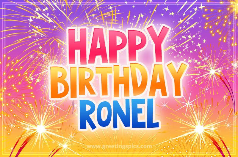 Happy Birthday Ronel Picture with fireworks