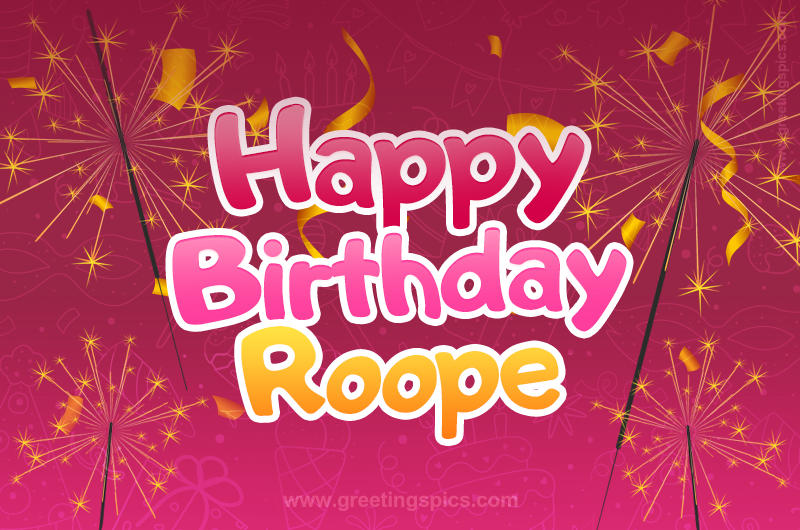 Happy Birthday Roope Image with sparklers