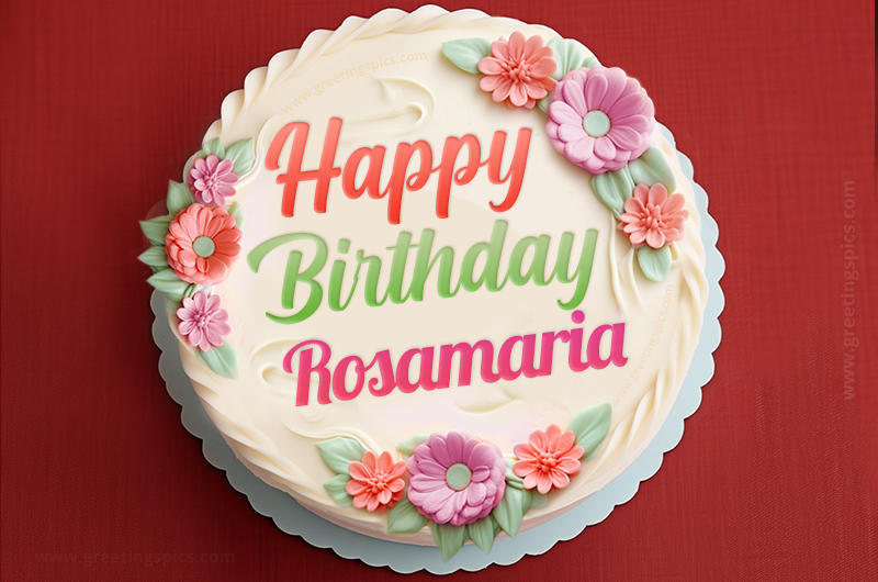 Happy Birthday Rosamaria Cake Image With Name