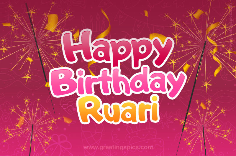 Happy Birthday Ruari Image with sparklers