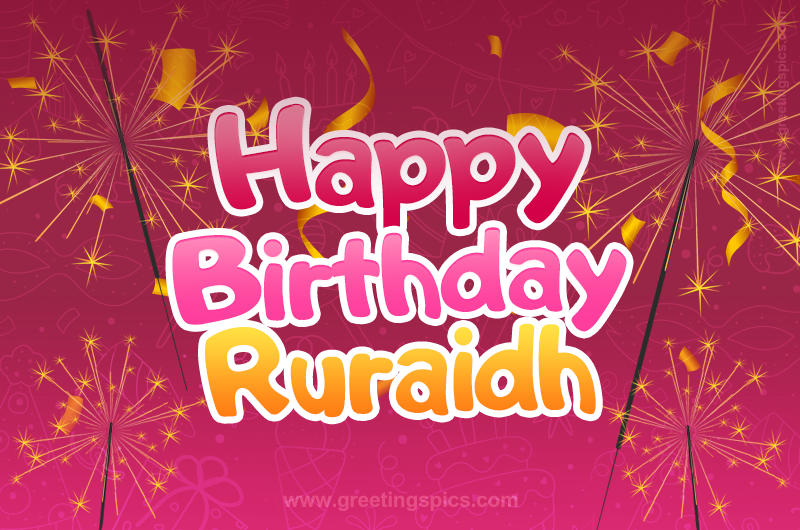 Happy Birthday Ruraidh Image with sparklers