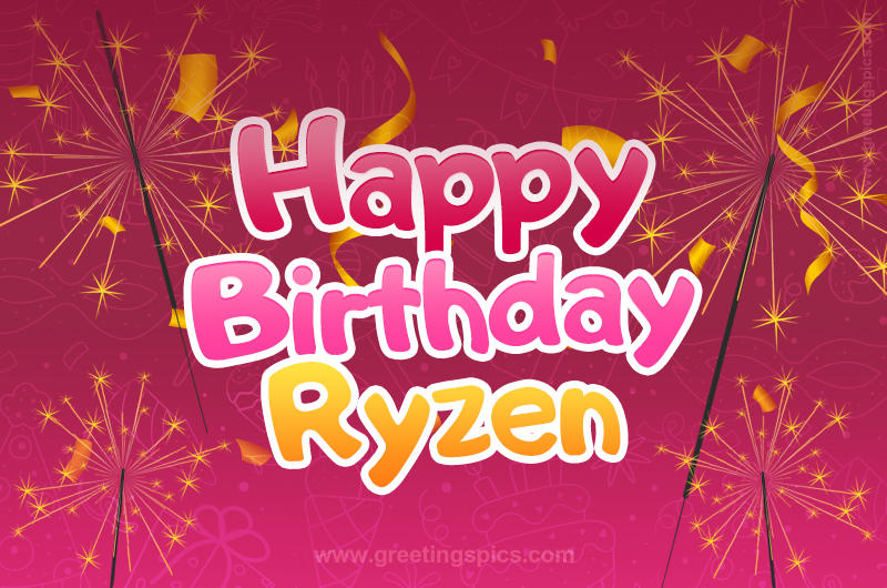 Happy Birthday Ryzen Image with sparklers