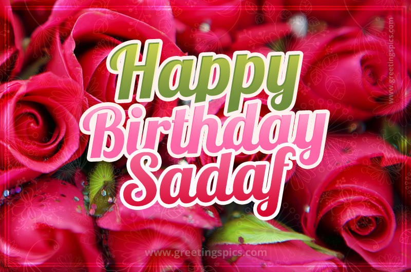 Happy Birthday Sadaf beautiful Image with red roses