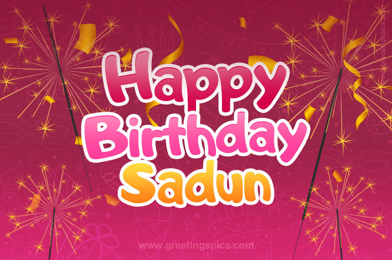 Happy Birthday Sadun Image with sparklers