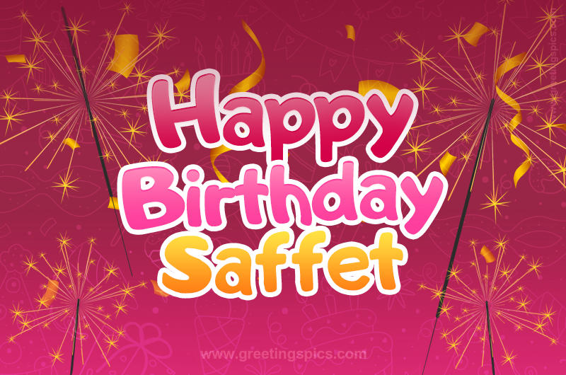 Happy Birthday Saffet Image with sparklers