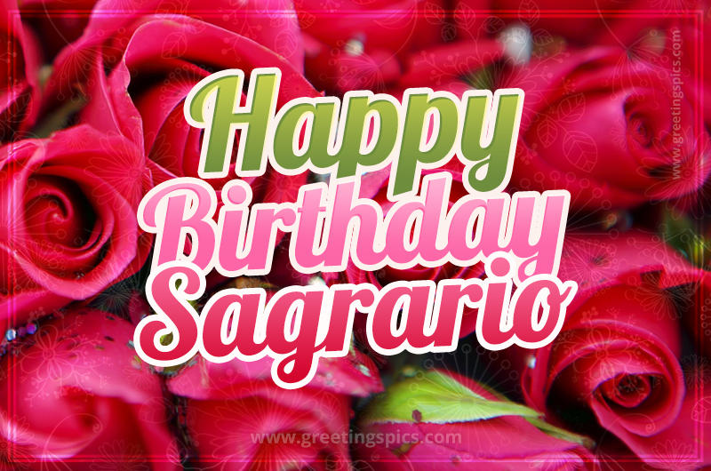 Happy Birthday Sagrario beautiful Image with red roses