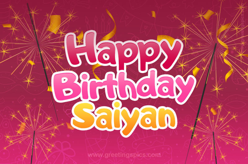 Happy Birthday Saiyan Image with sparklers