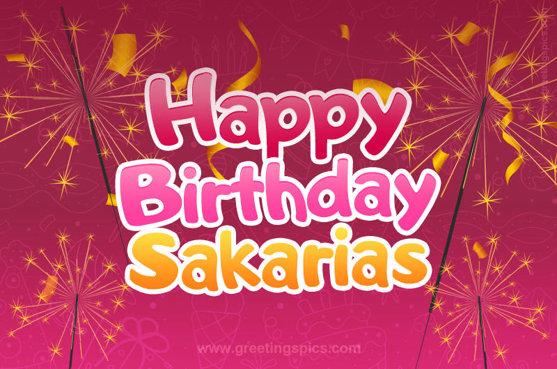 Happy Birthday Sakarias Image with sparklers