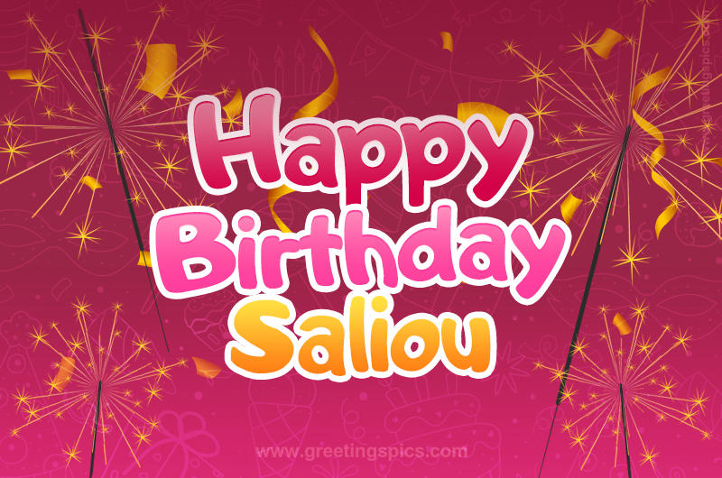 Happy Birthday Saliou Image with sparklers