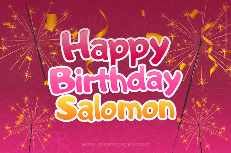 Happy Birthday Salomon Image with sparklers