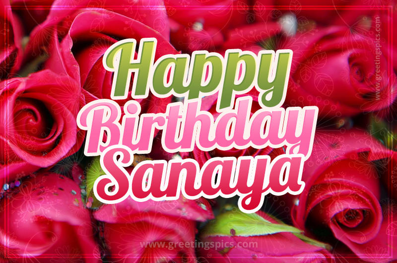 Happy Birthday Sanaya beautiful Image with red roses