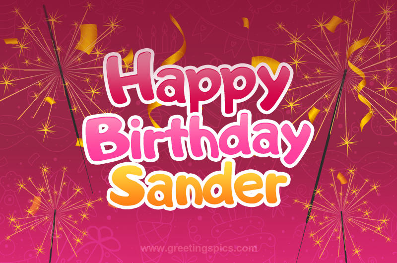 Happy Birthday Sander Image with sparklers