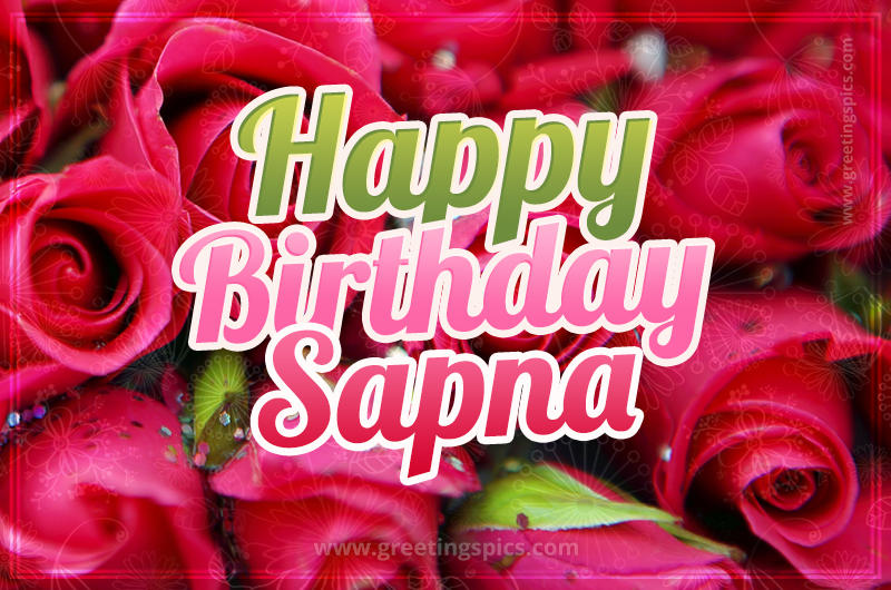 Happy Birthday Sapna beautiful Image with red roses