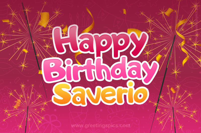 Happy Birthday Saverio Image with sparklers