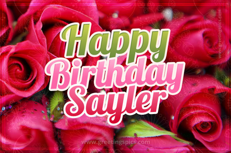 Happy Birthday Sayler beautiful Image with red roses