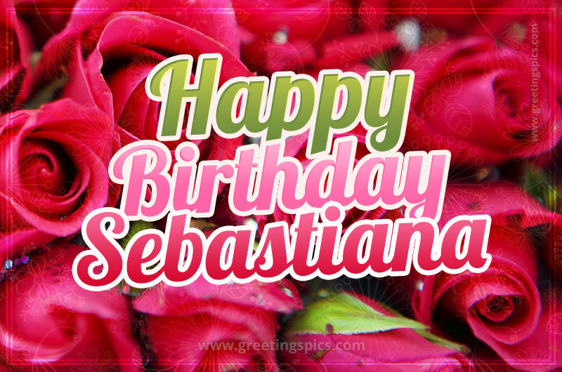 Happy Birthday Sebastiana beautiful Image with red roses